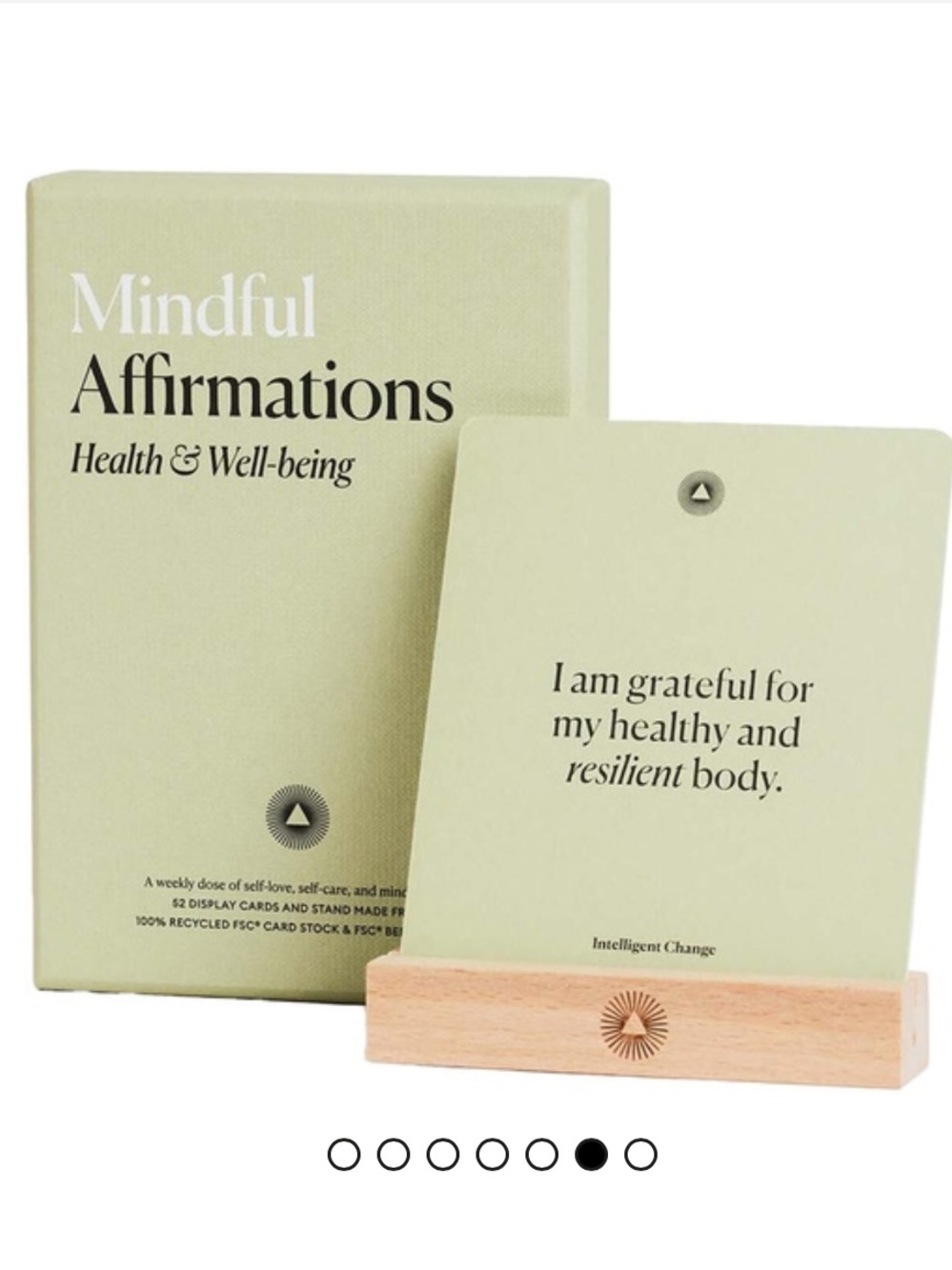 Nwt Mindful Affirmations Card Deck - Sage Green with stand